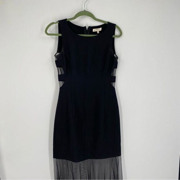 Koton Women’s Round Neck Sleeveless Maxi Tulle Dress size 6 Black Cut Out - Picture 1 of 10